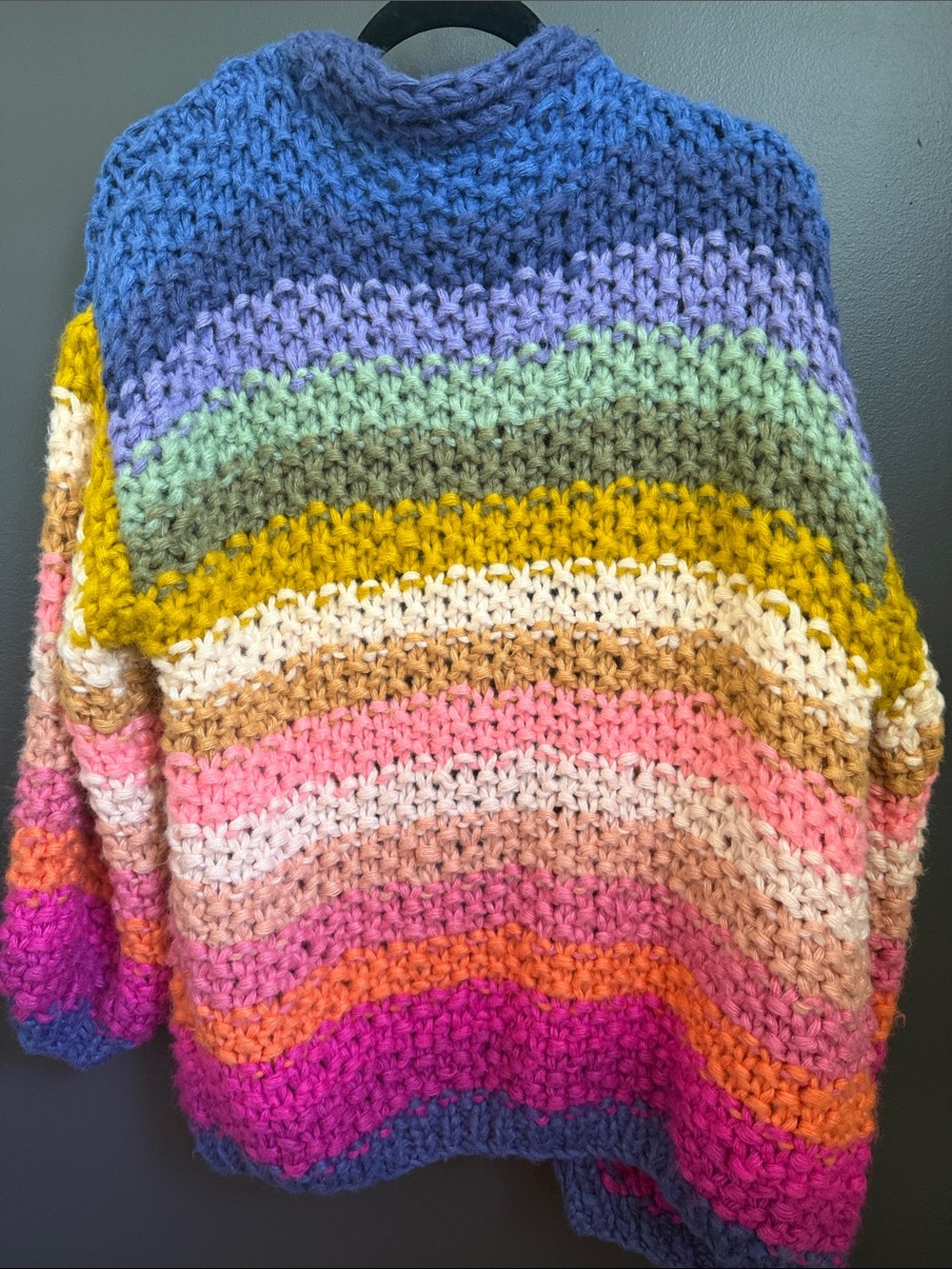 SAACHI Multicolor Chunky Stripe Open Cardigan — - Picture 7 of 9